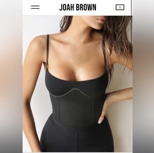 NWT - Joah Brown black corset tank M/L